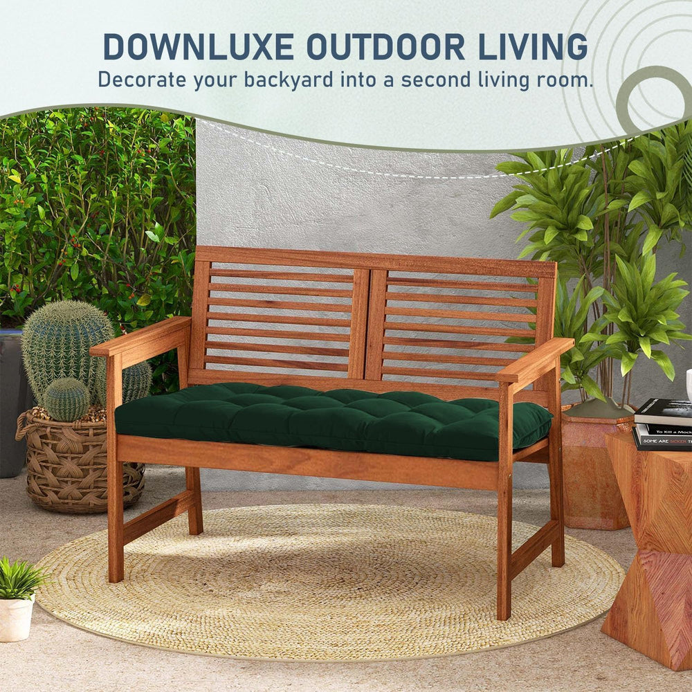 downluxe Outdoor Bench Cushion for Patio Furniture, Water Resistant Tufted Ov...