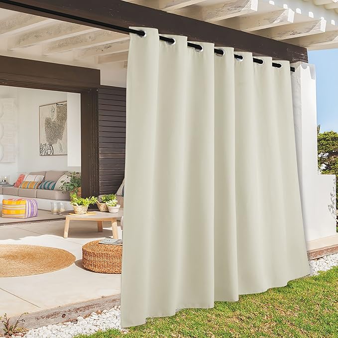 RYB HOME Extra Wide Outdoor Curtains for Patio Waterproof Heavy Duty Thermal ...
