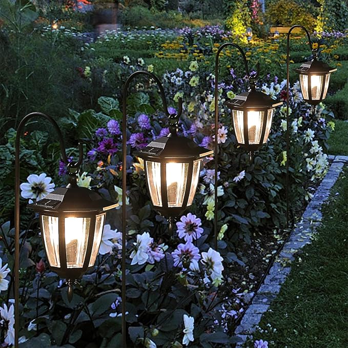 Dynaming 6 Pack Solar Hanging Lights Outdoor, Solar Powered Garden Decorative...