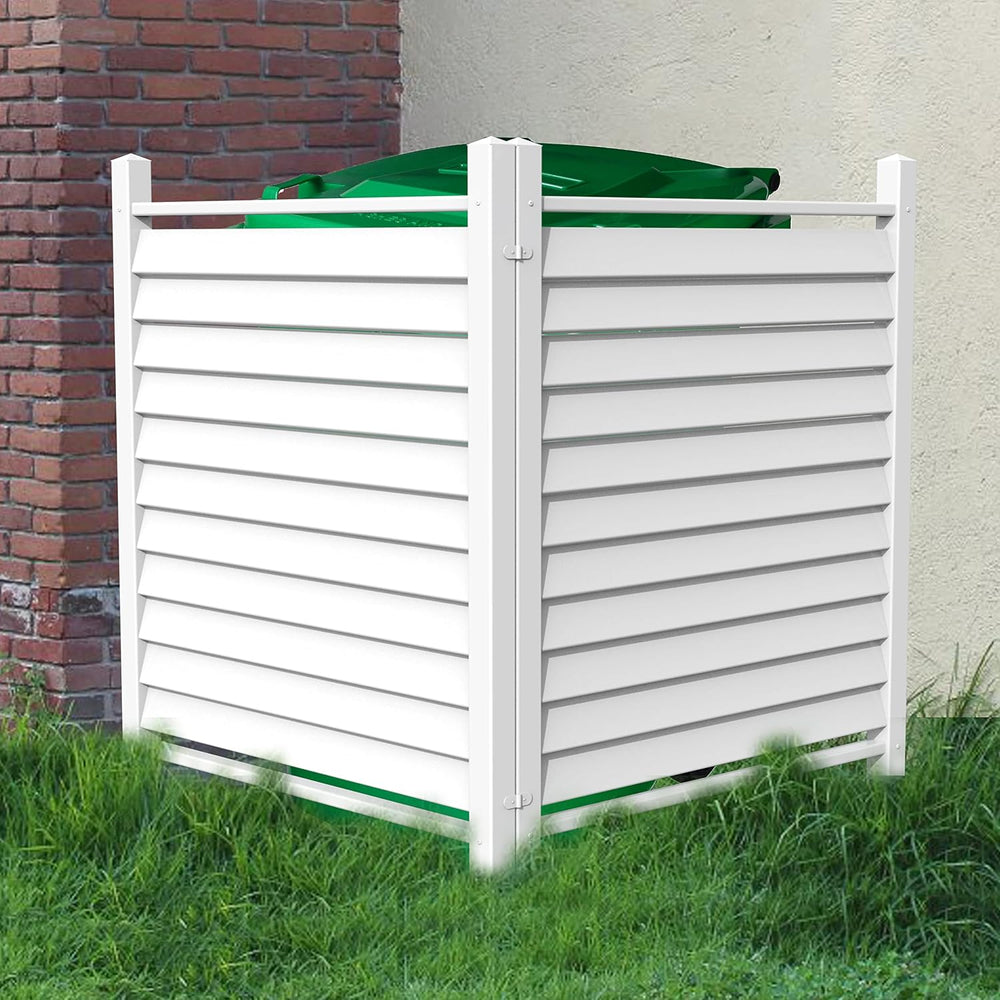 36" W X 45" H Reinforced White Vinyl Privacy Fence, Double Windproo...