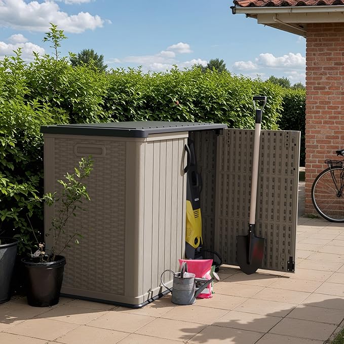 Devoko Outdoor Storage Cabinet 26 Cu Ft with Lockable Doors, Horizontal Stora...