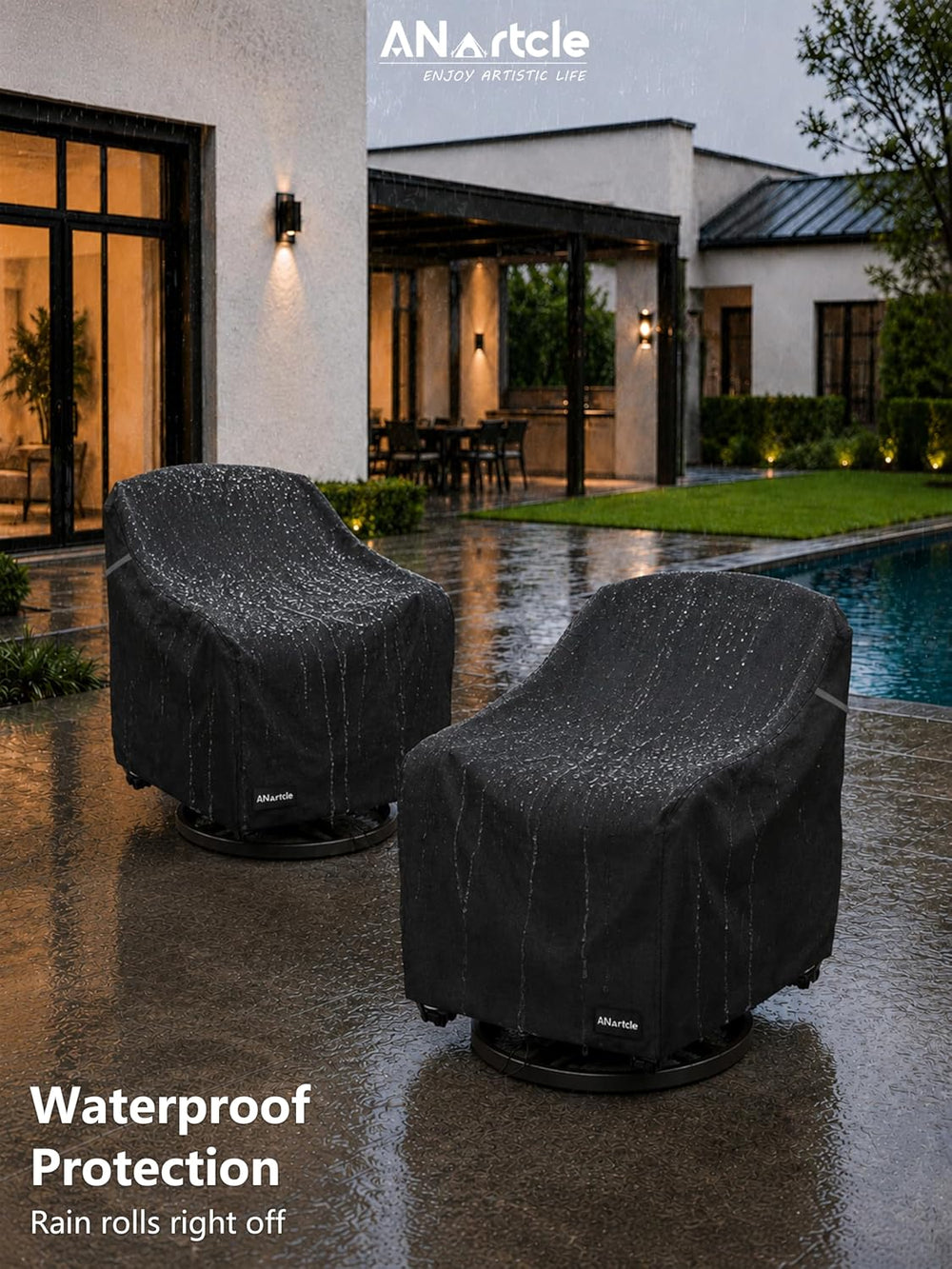 Patio Swivel Rocking Chair Cover 2-Pack,100% Waterproof Heavy Duty Outdoor Ch...