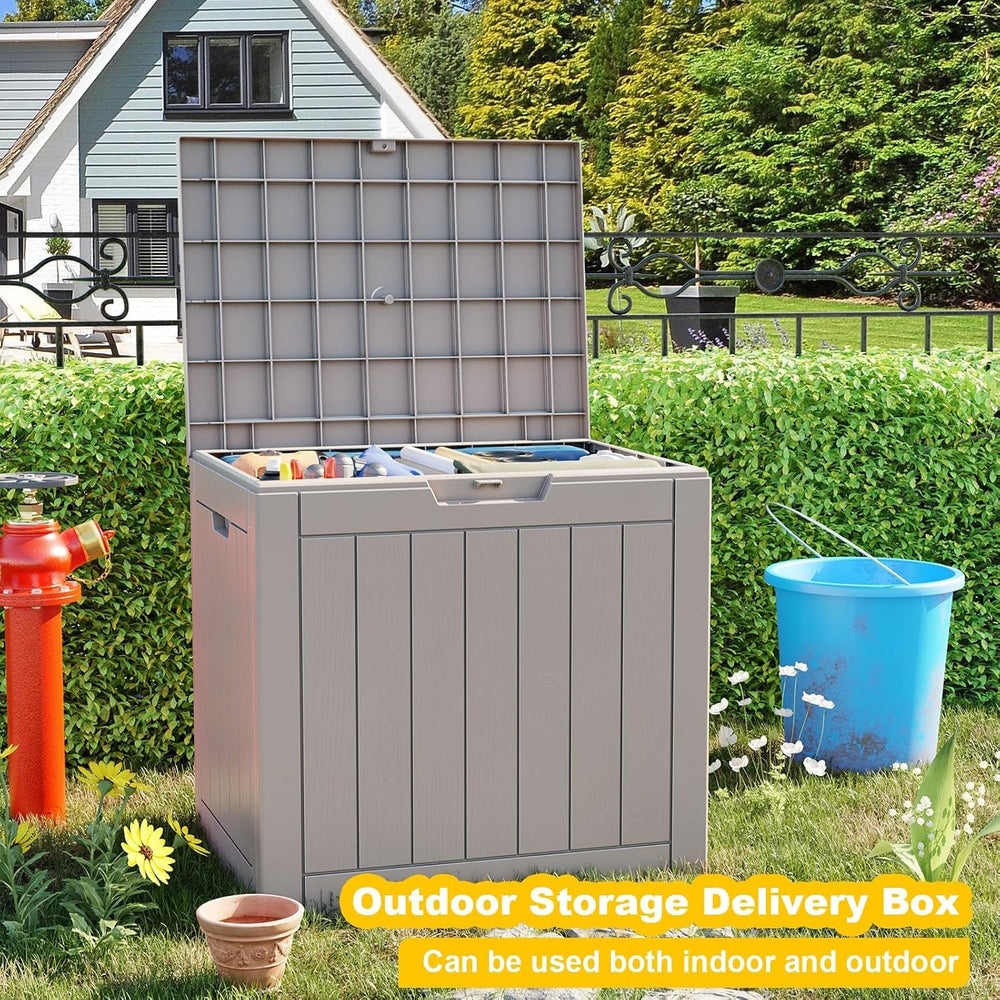 50 Gallon Waterproof Outdoor Storage Box, Grey