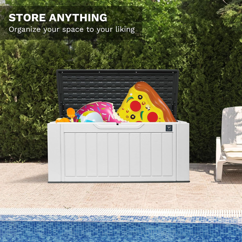 230 Gallon Large Deck Box, Durable Waterproof Resin Deck Box for Patio Furnit...