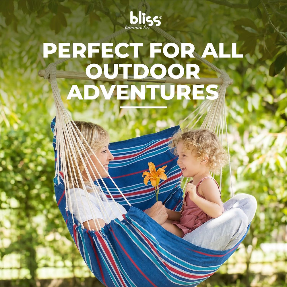 Bliss Hammocks Hammock Chair, Collapsible Spreader Bar, Patriotic Stripe