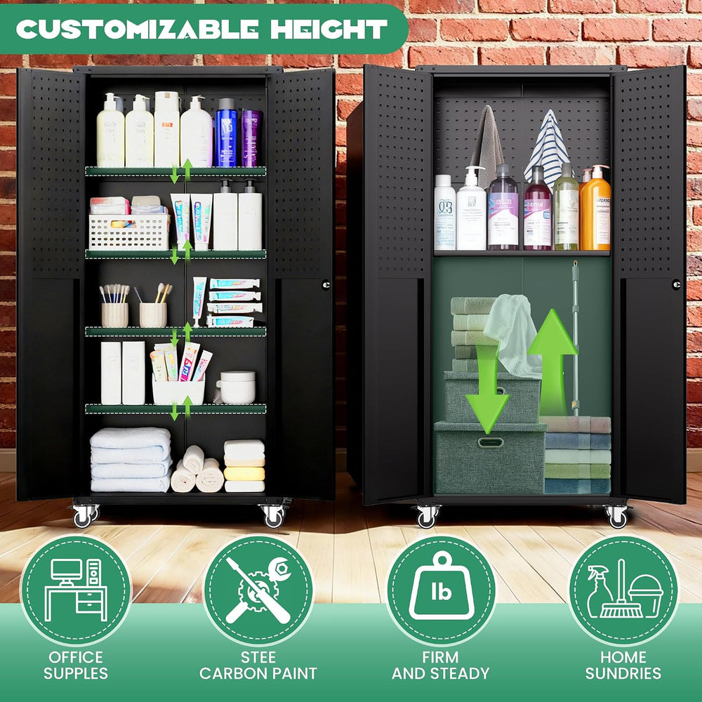 10-Piece Heavy Duty Steel Garage Cabinet System | All-in-One Modular Garage C...