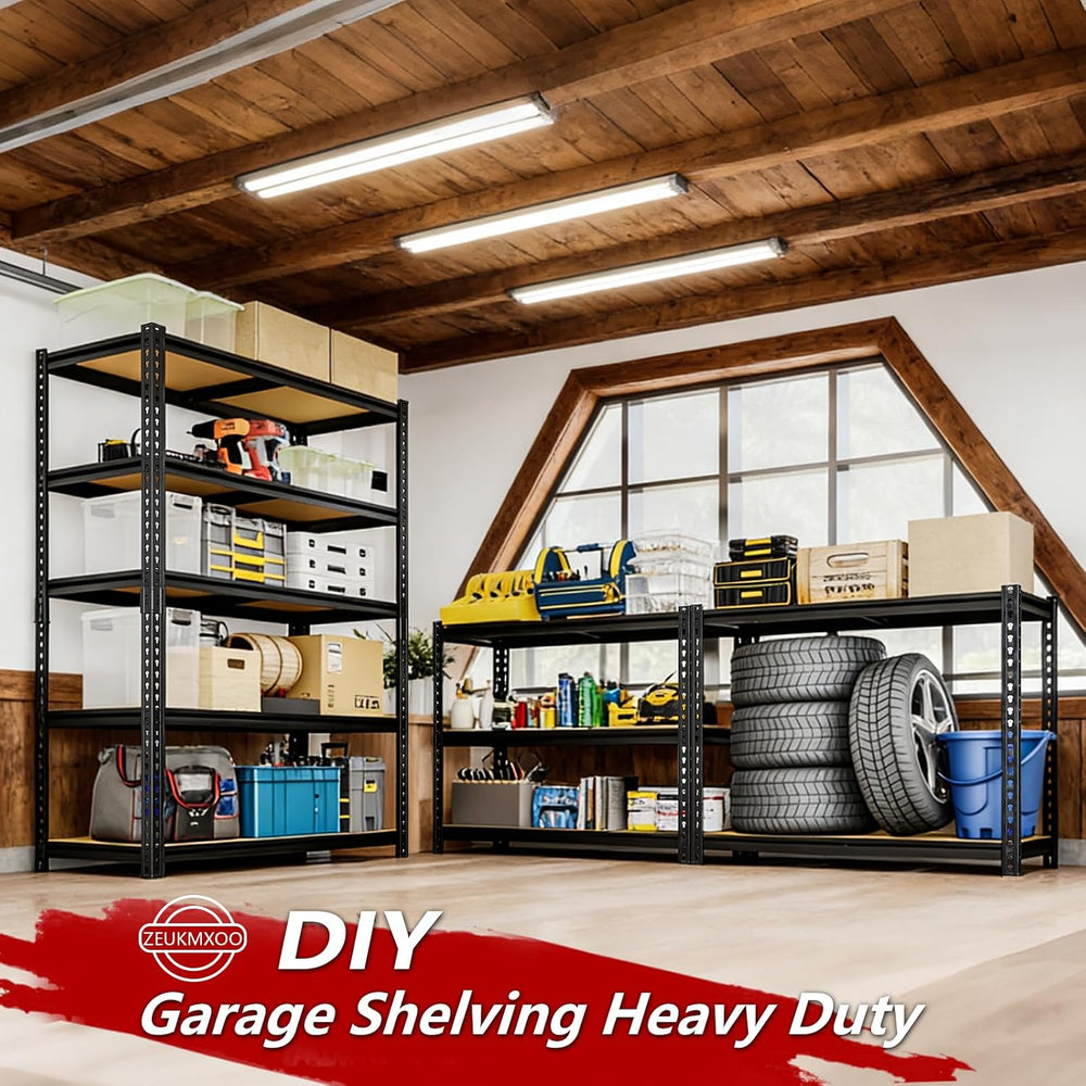 Heavy Duty Garage Shelving,5-Tier Garage Storage Shelves,2400LBS Storage Shel...