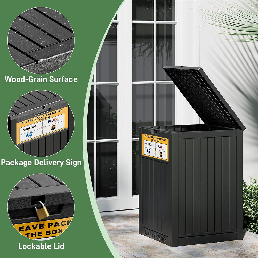 Package Delivery Box for Outside, Classic Black