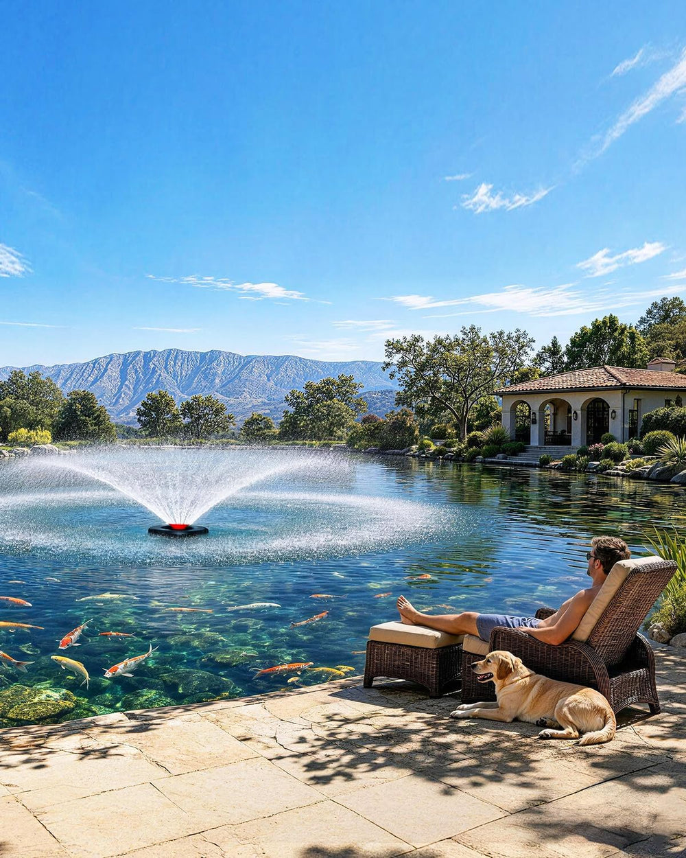 SYY Pond Fountain Aerator, 1HP 15000 GPH 110V Stainless Steel Floating Founta...