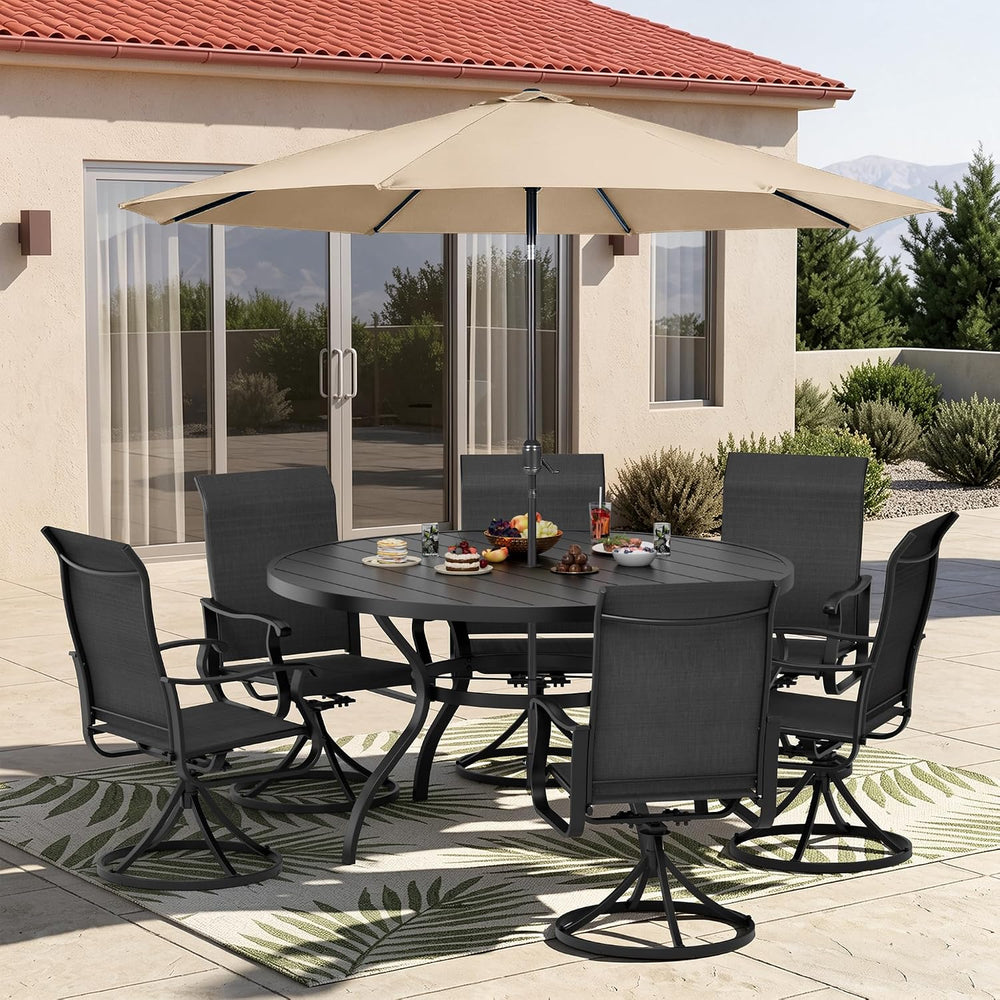 SUNCROWN 8-Piece Outdoor Dining Set, All Weather Patio Furniture Sets with 6 ...