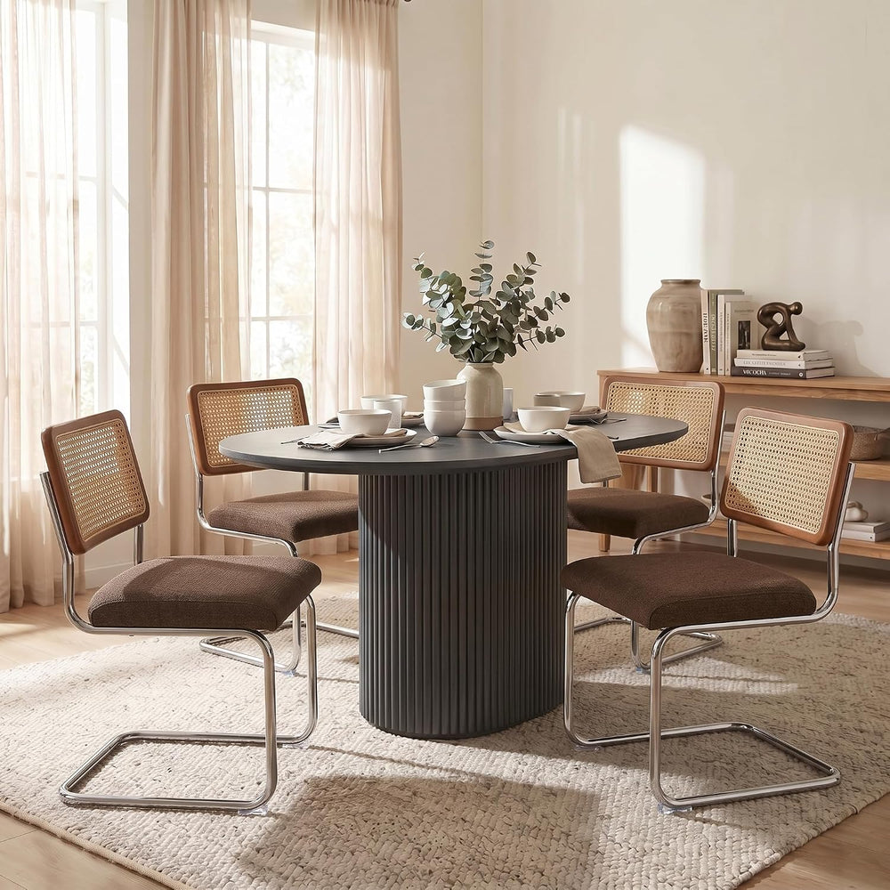 GrandNoor Natural Rattan Dining Chairs Set of 2, Cesca Design Kitchen Chair
