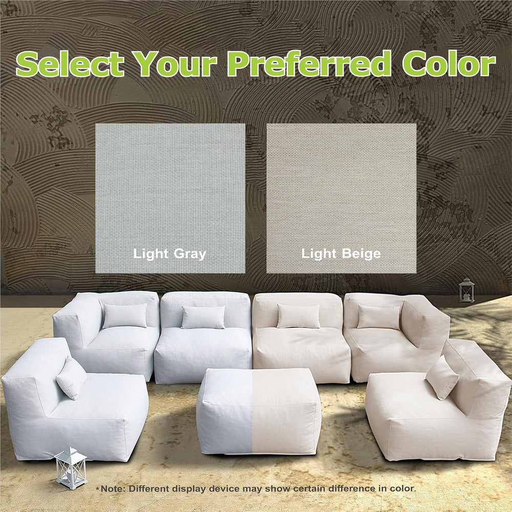Dineli ANNYH Patio Garden Sectional Conversation Set Outdoor Modular Sofa