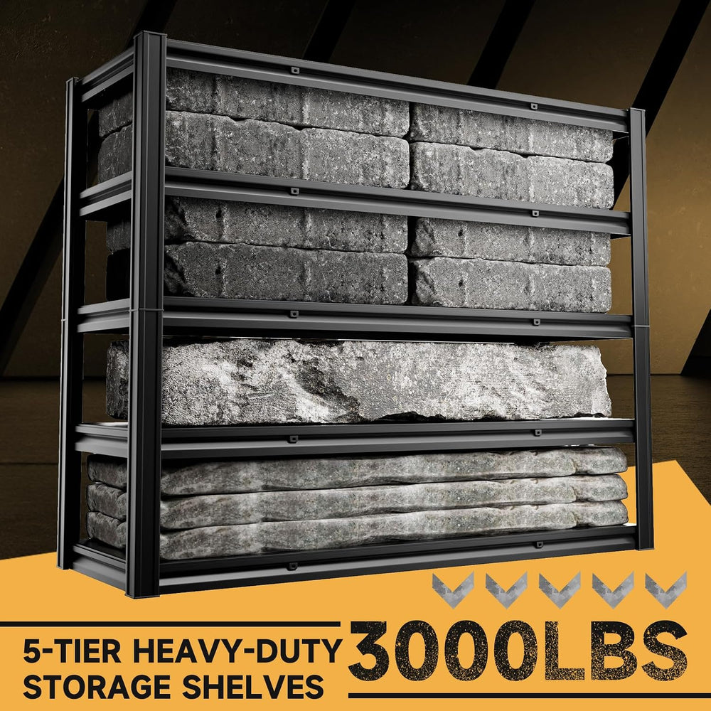5-Tier 60" W x 20" D x 72" H Garage Shelving Metal Storage Rac...
