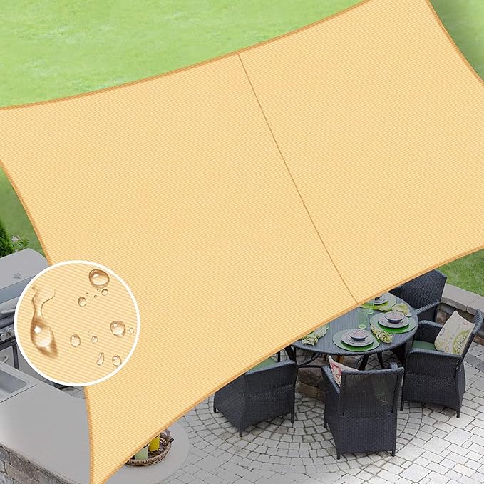 LOVE STORY Rectangle 8'x18' Waterproof Sun Shade Sail Canopy UV Block...