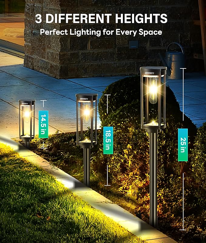 Solar Pathway Lights Outdoor 6 Pack, Bright Solar Path Lights Outside Waterpr...