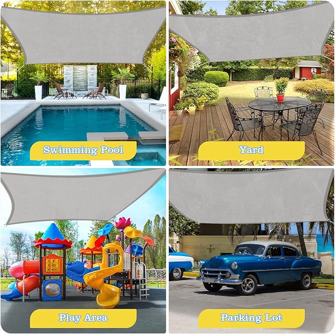 HappyTrends Sun Shade Sail,Heavy Duty UV Protection Beach Shade Canopy Wind s...