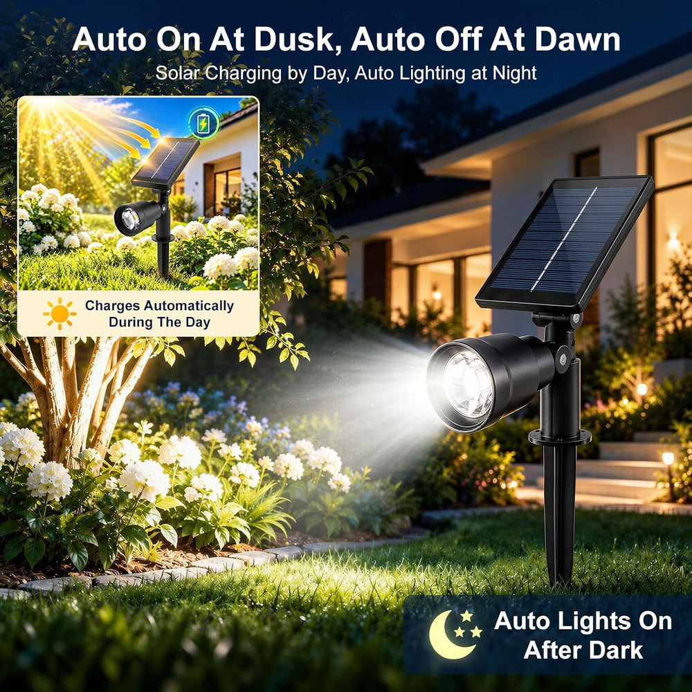 Solar Spot Lights Outdoor Waterproof,8 Modes RGB Halloween Spotlights 6Pack