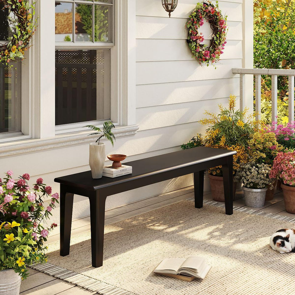 Dining Bench 55.1" Wood Solid Oak Wooden Bed End/Entryway Bench for Bedr...