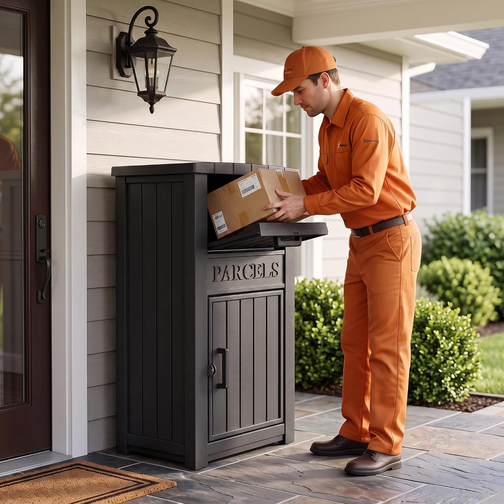 Package Delivery Boxes for Outside, 120 Gallon Deck Boxes for Outdoor
