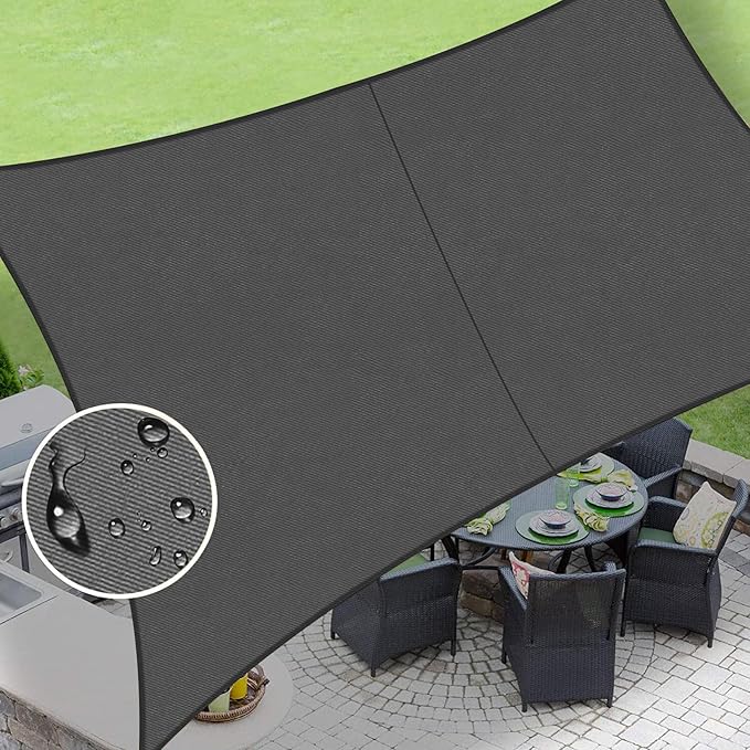 LOVE STORY Rectangle 8'x20' Waterproof Sun Shade Sail Canopy UV Block...