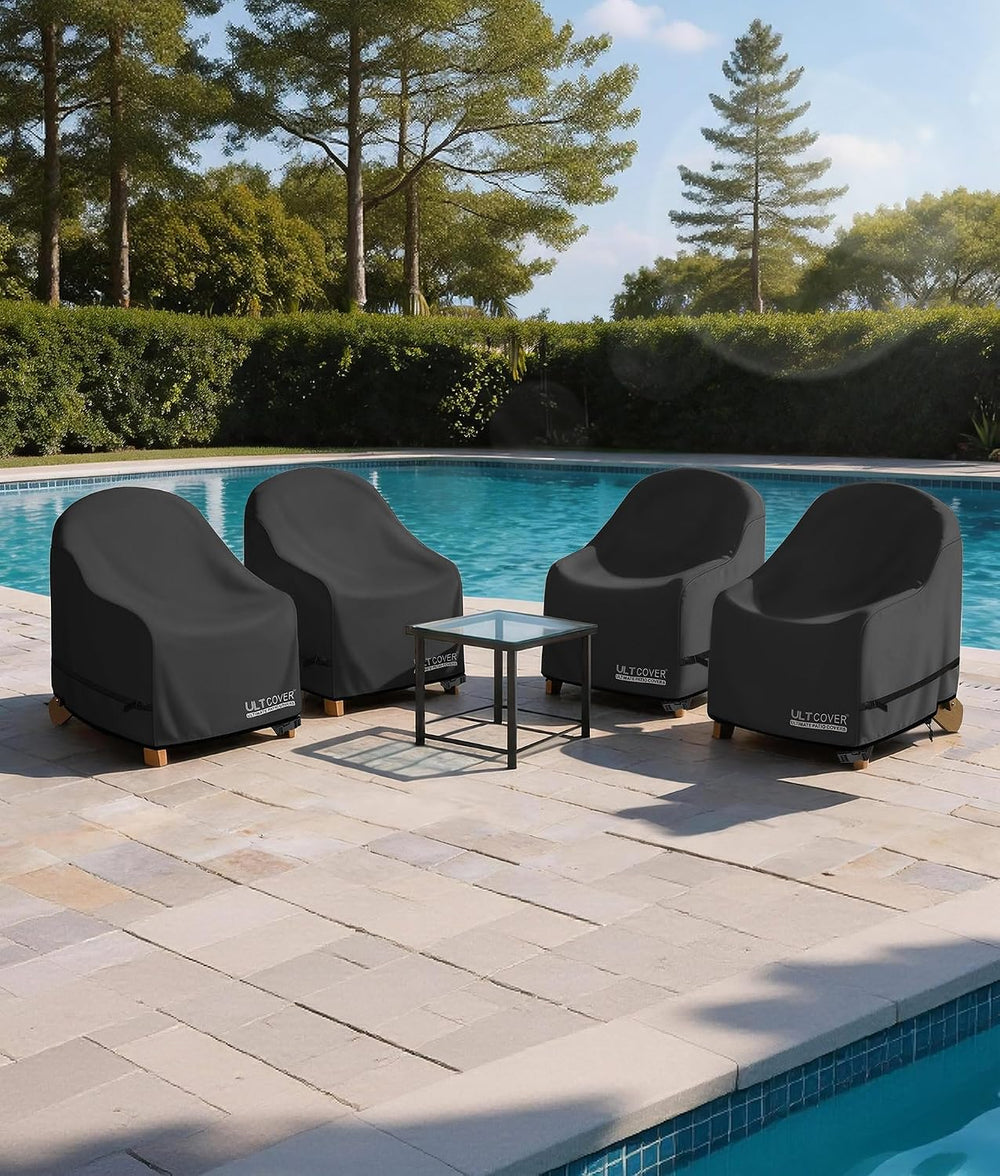 ULTCOVER Patio Adirondack Chair Cover 28W x 31D x 36H in, Black