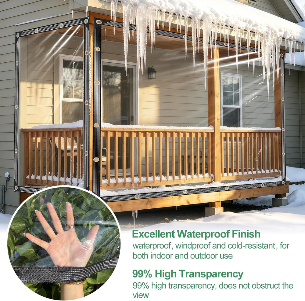 Clear Tarp 6x10ft Heavy Duty Waterproof Clear Tarps 14Mil Thickened PVC