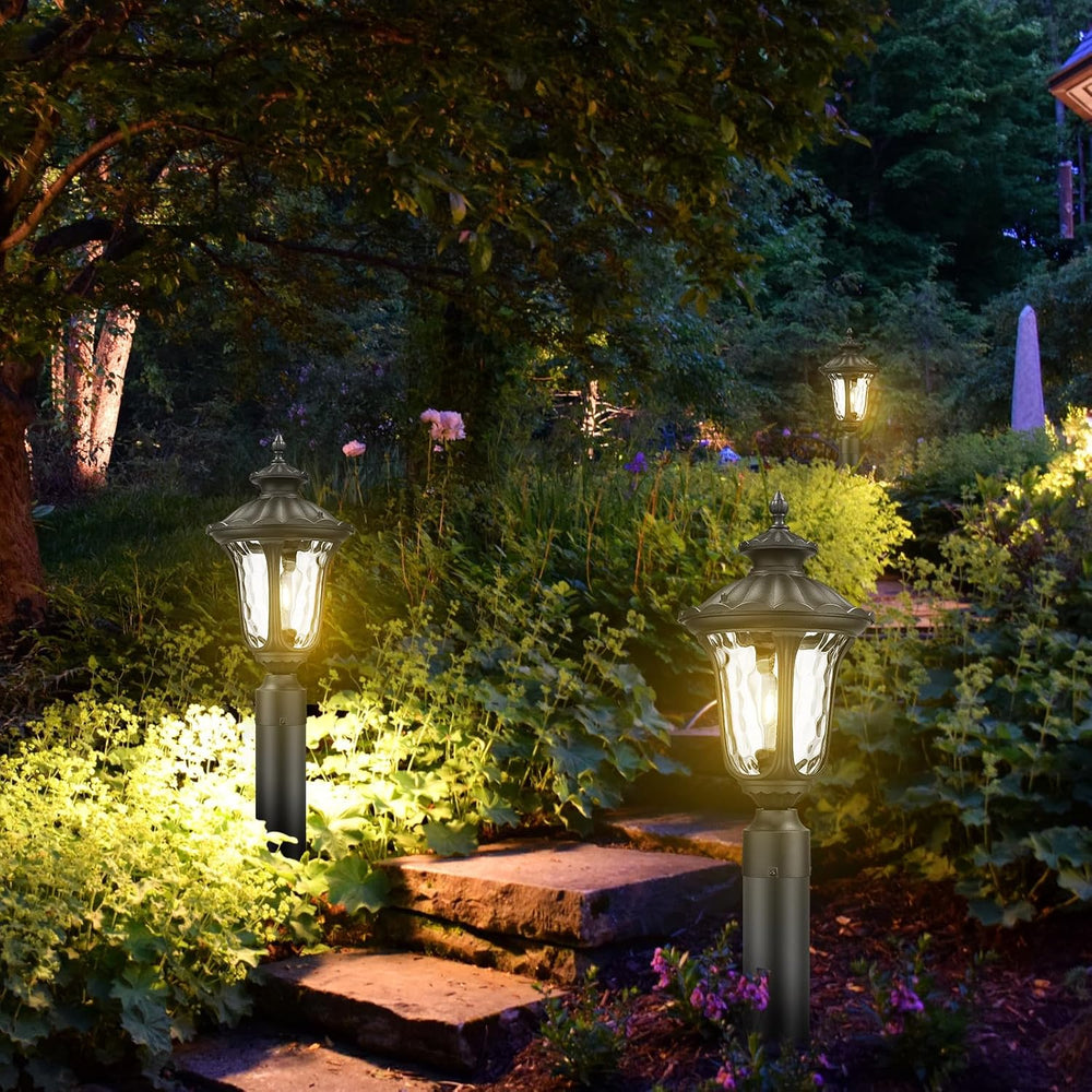 Outdoor Post Lights Fixtures, 18'' Medium Black Aluminum Waterproof a...