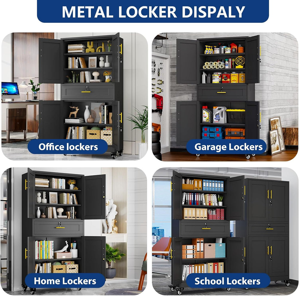 Ckzbx Metal Garage Storage Cabinet with Locking Drawers and Adjustable Shelve...