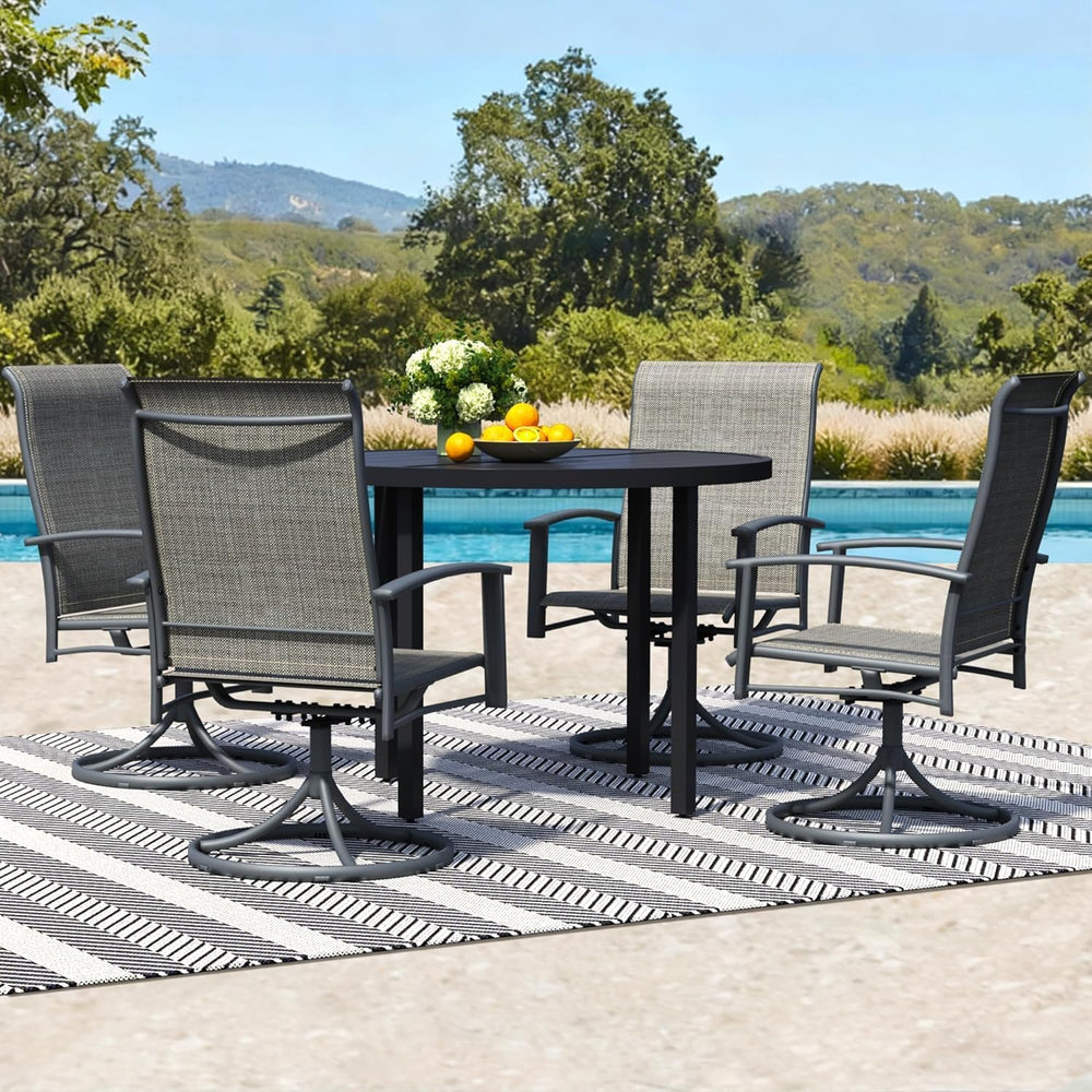 Outdoor Patio Swivel Dining Chairs Set of 2, All-Weather Swivel Rocker Chairs...