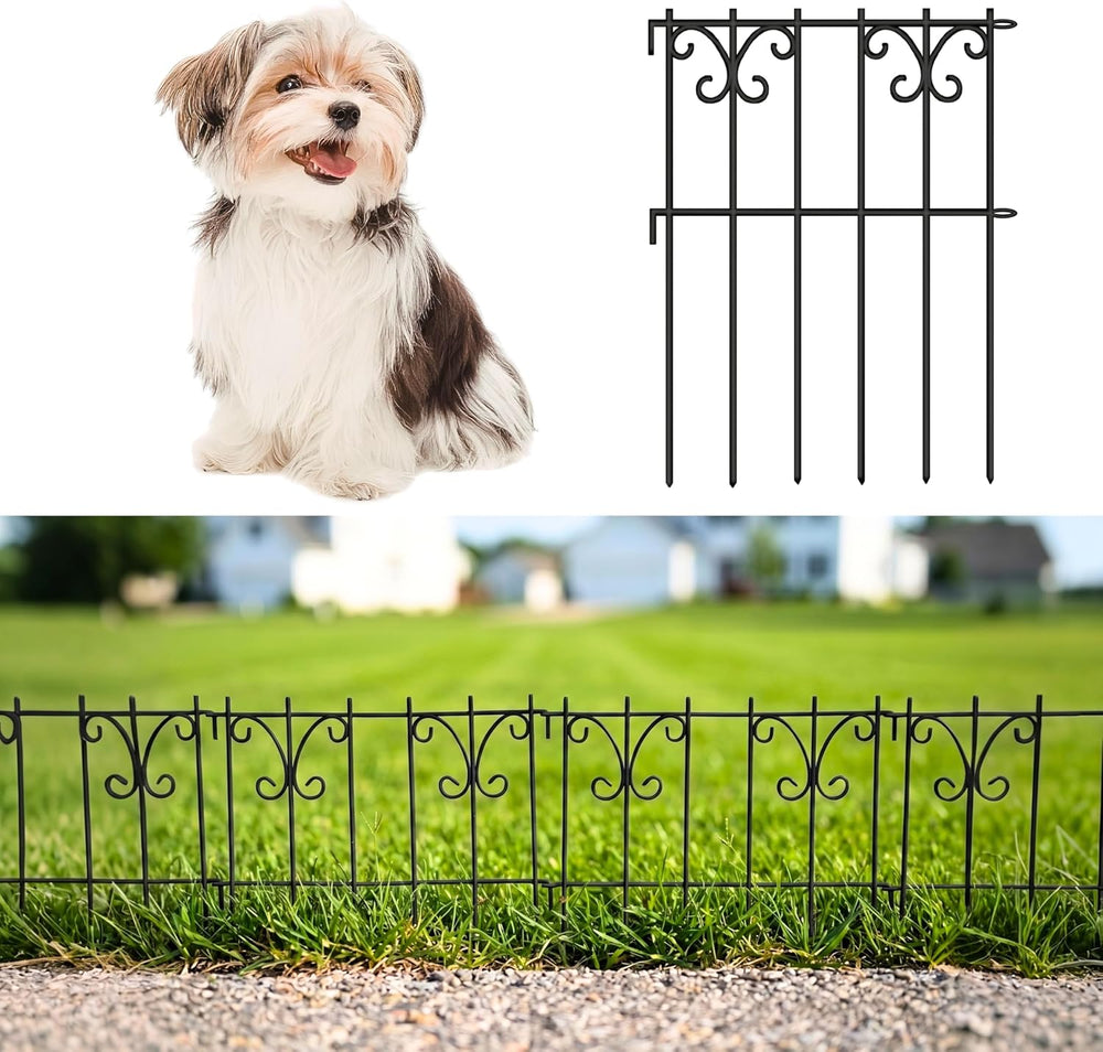 ShopLaLa Garden Fence Animal Barrier (10 Panels) 12x16.5in Black Dog Fences
