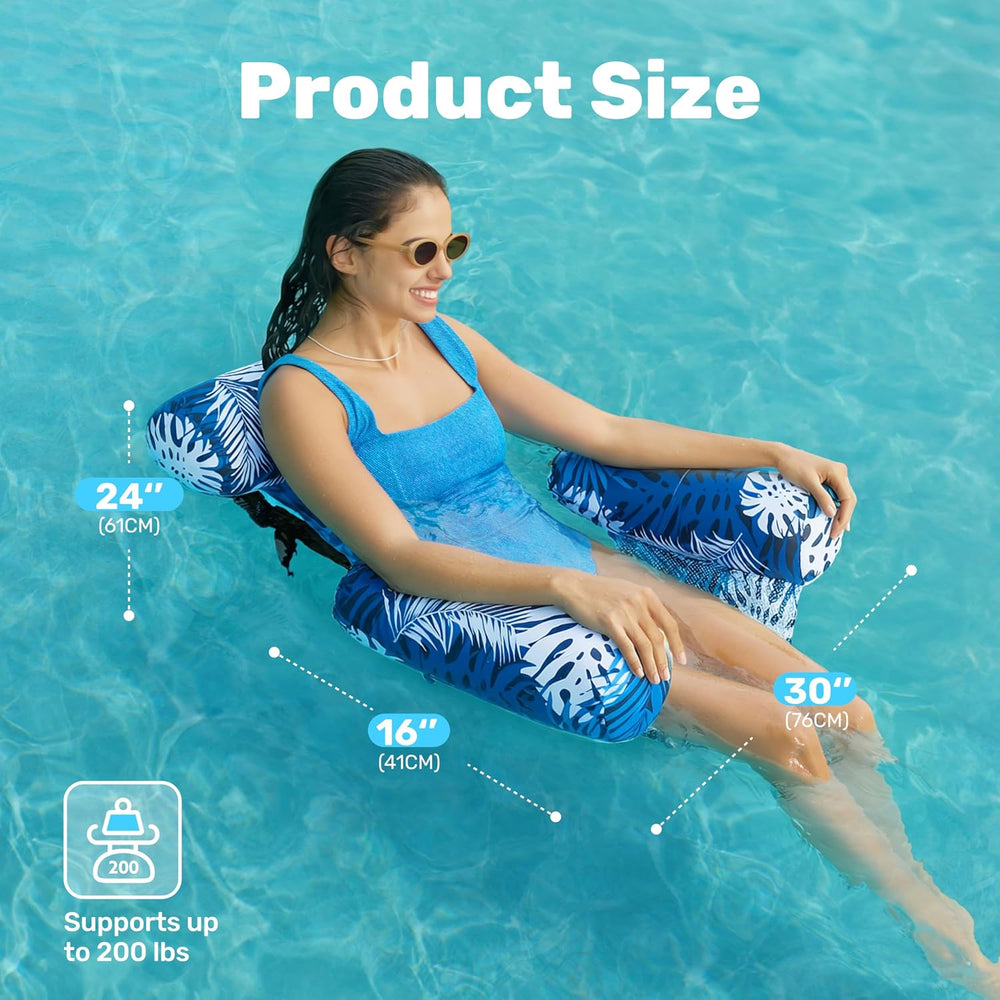 SLOOSH Inflatable Pool Floats Adult,2 Packs Floating Lounge Chairs,Blow up Po...