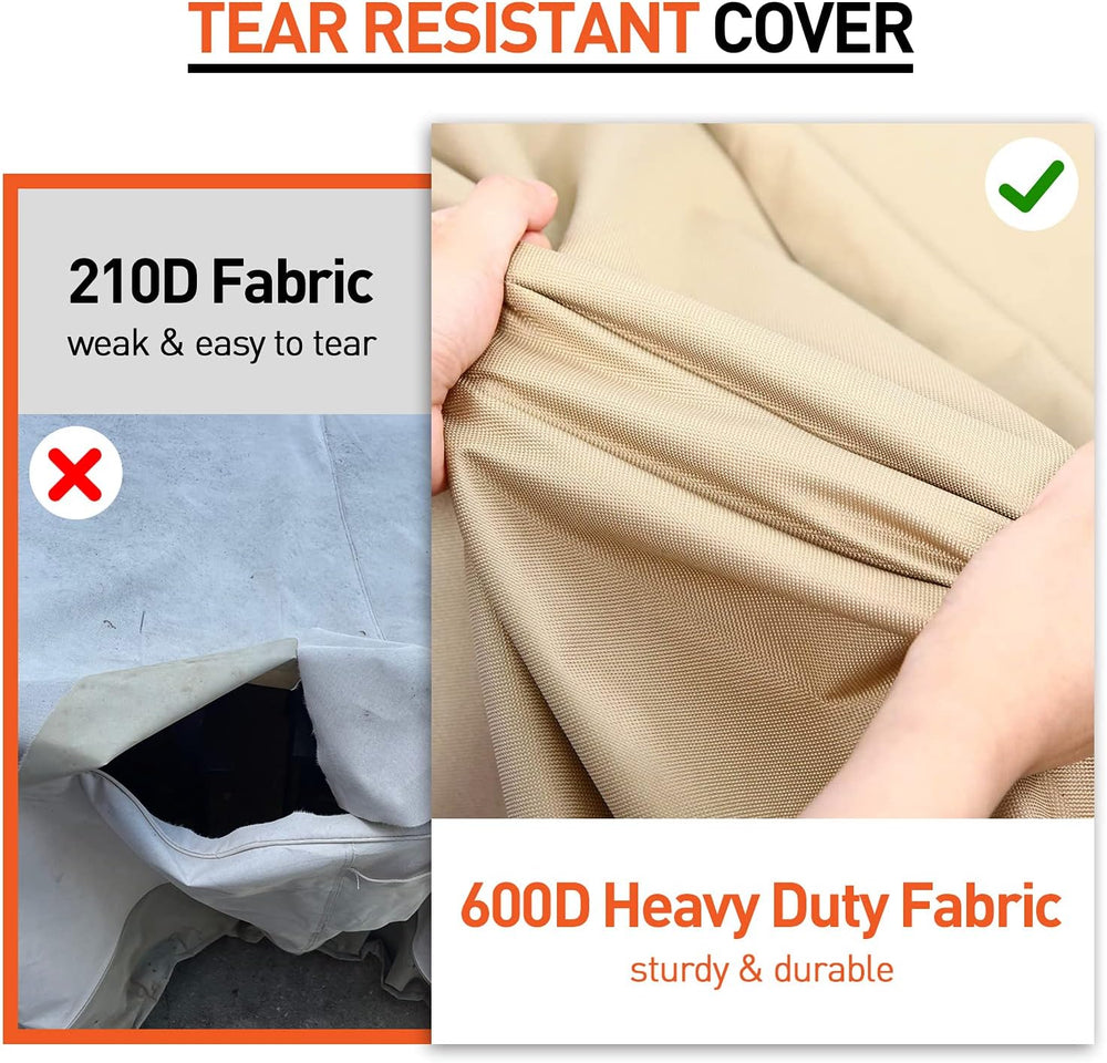 Patio Furniture Set Cover, 88''L x 62''W x 28''H, Bei...