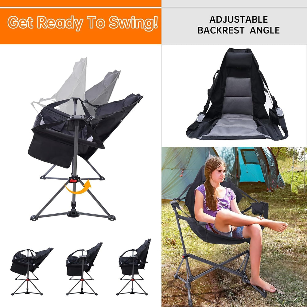 Camping Hammock Chair with Stand, Rocking Swing Chair (2 Pack)