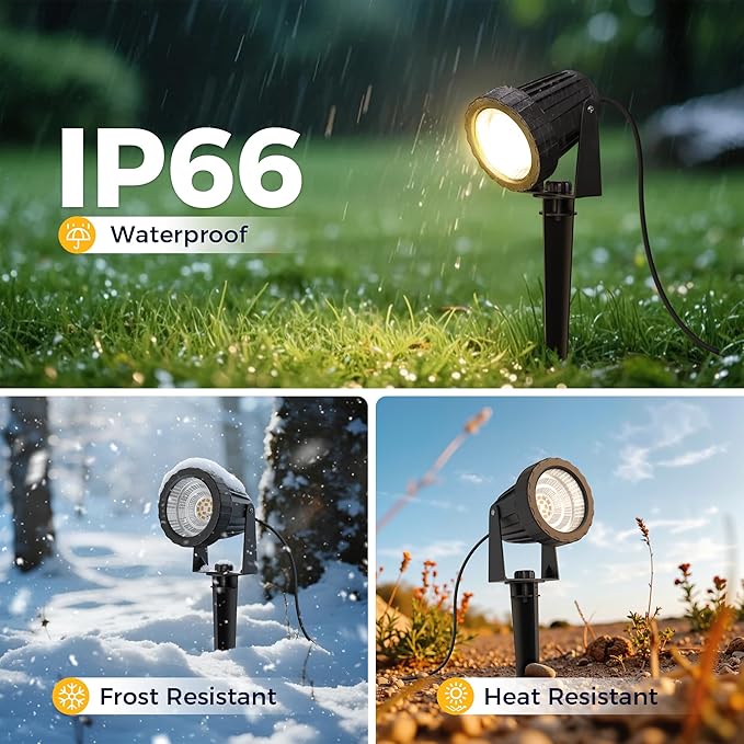 L LOHAS LED 12W Dusk to Dawn Outdoor Lighting, Auto On/Off 3000K Landscape Ou...