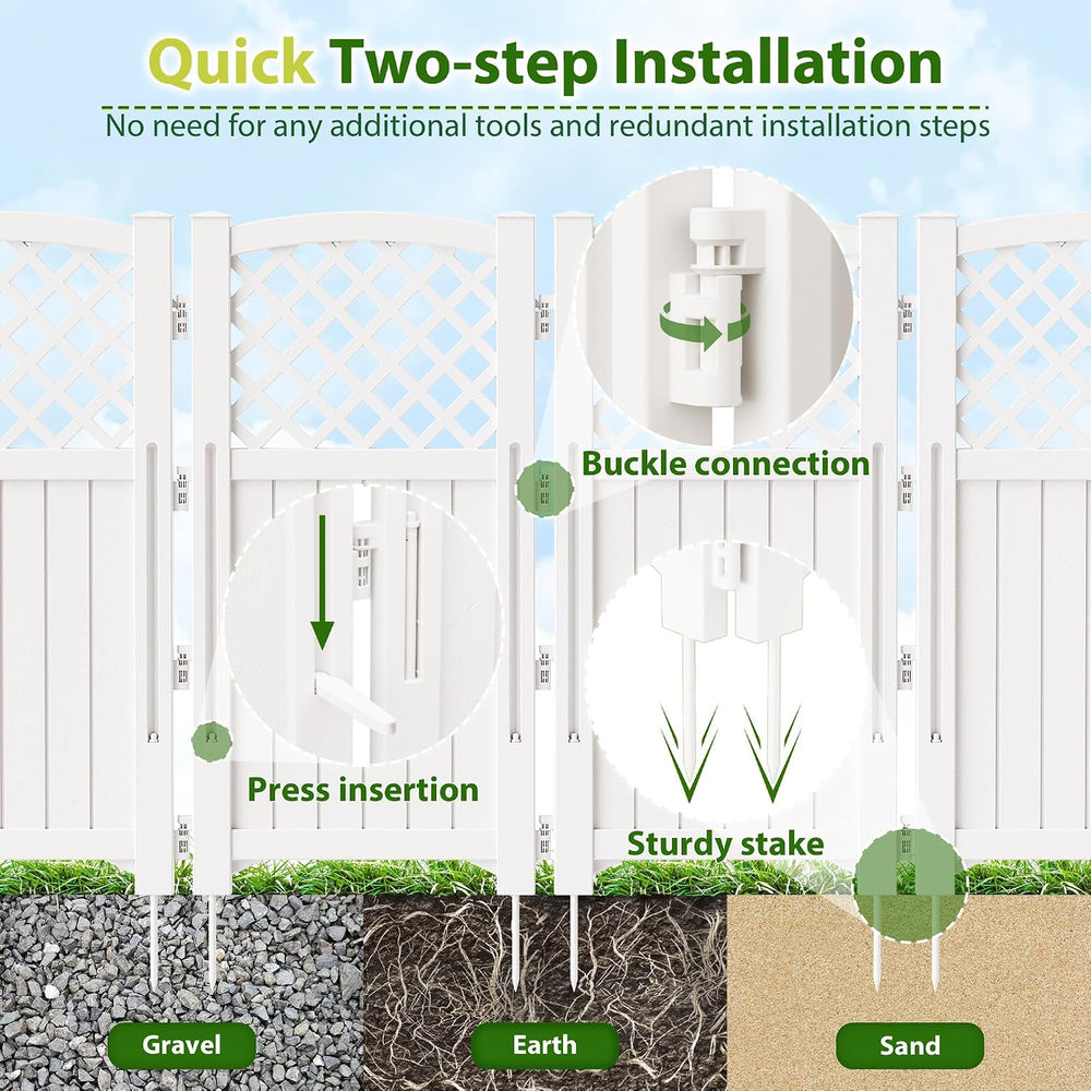 Devoko Resin Outdoor Privacy Fence, 4 Privacy Screen Panels