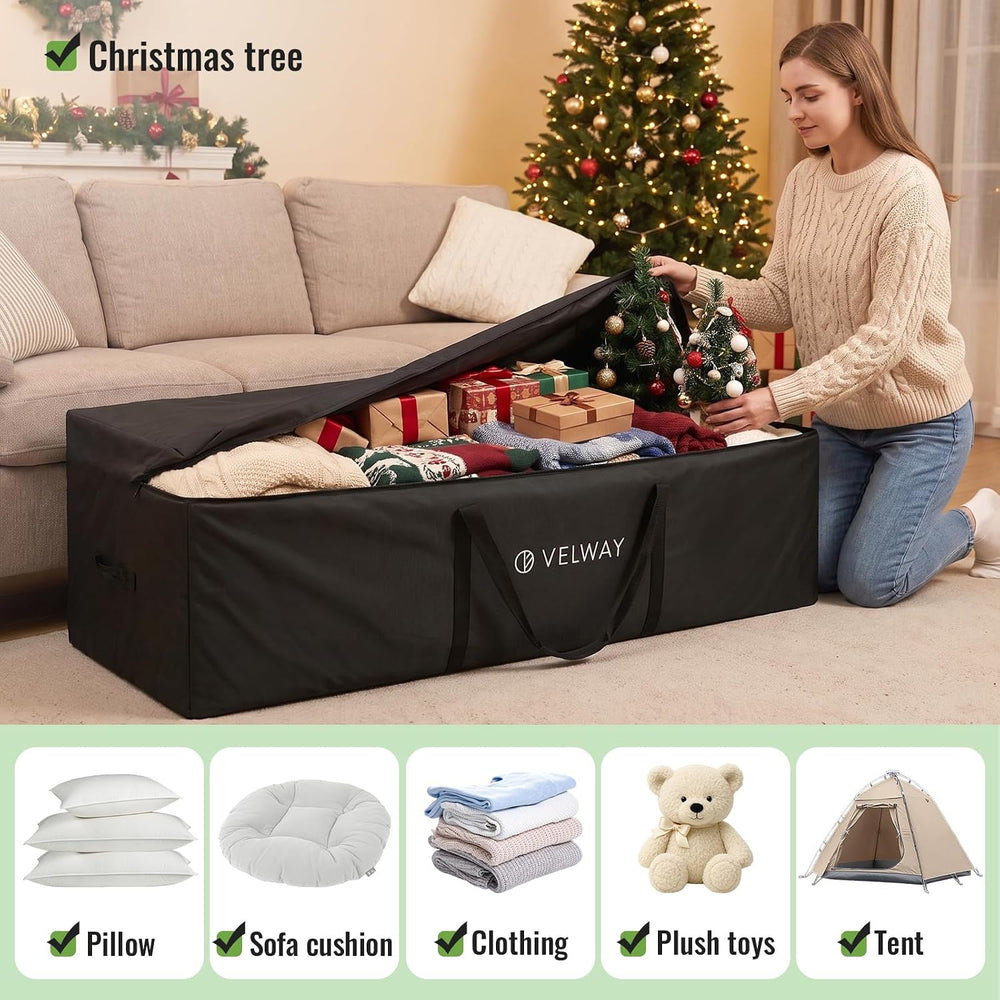 Outdoor Cushion Storage Bag Water-Resistant 420D Oxford with Taped Zipper