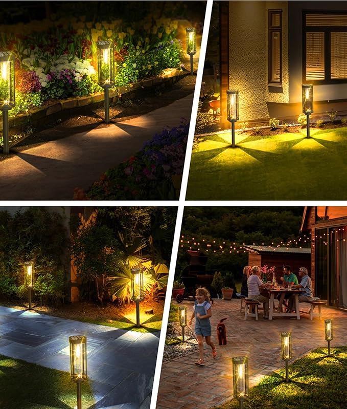 Solar Pathway Lights Outdoor 6 Pack, Bright Solar Path Lights Outside Waterpr...