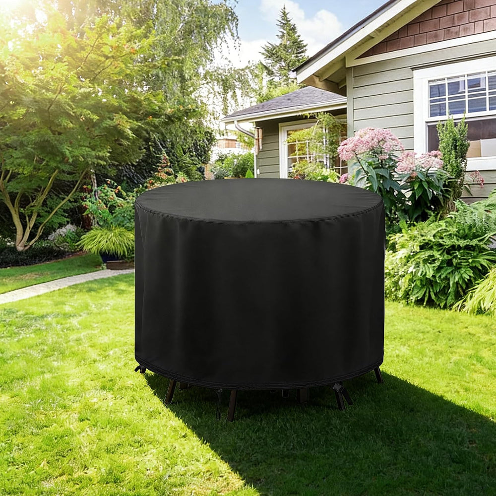 POMER Round Patio Furniture Set Cover,Outdoor Round Table Cover 60"D x 4...