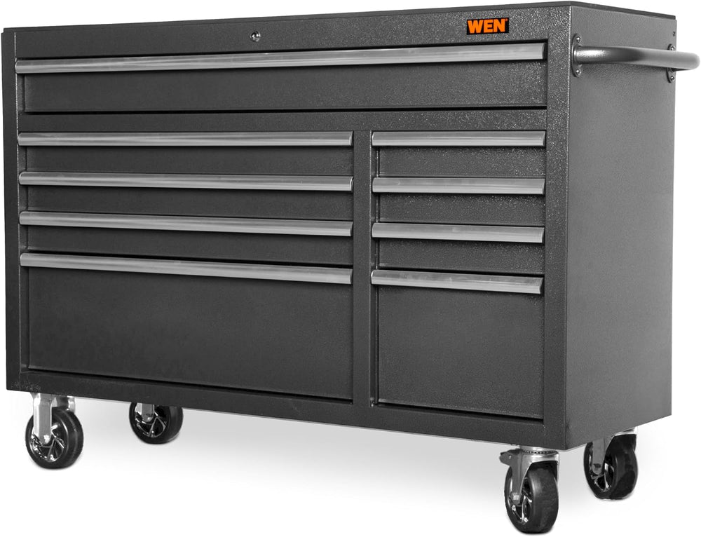 WEN 52-Inch Premium Rolling Tool Cabinet, Black, Heavy Duty 21-Gauge Powder-C...