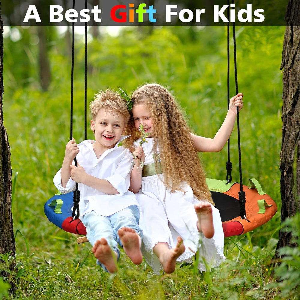 Tree Swing, Saucer Swing, 40 inch Swing for Backyard Outdoor, Multicolor