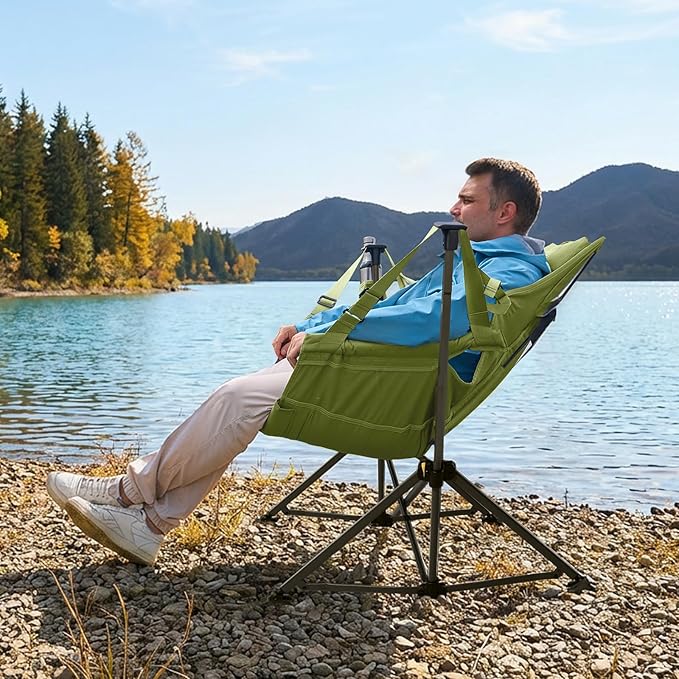TIMBER RIDGE Hammock Camping Chair with Adjustable Backrest, Heavy Duty Foldi...