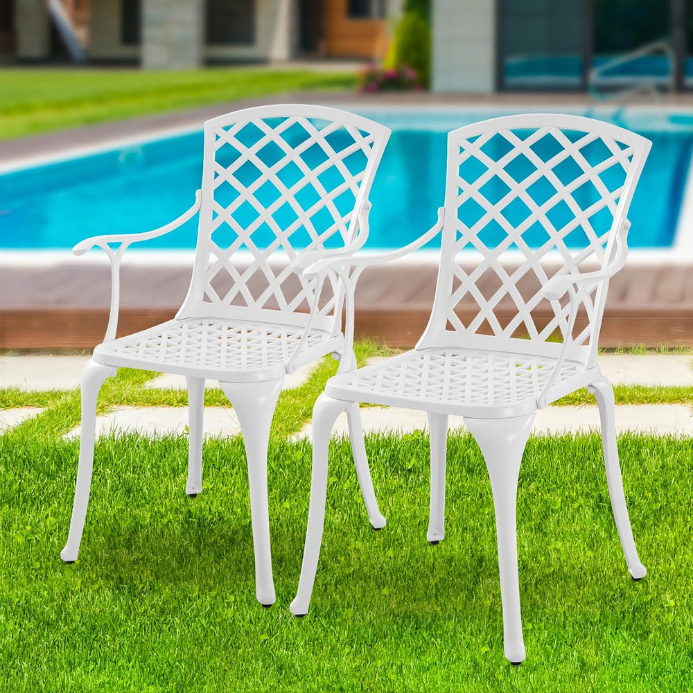 Patio Chairs Set of 2 Aluminum Bistro Patio Chairs with Armrest