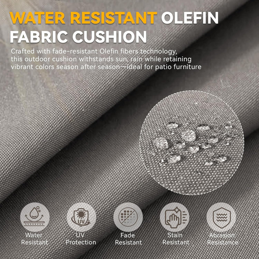 Outdoor Cushion Set for Patio Furniture, UV Resistant, Water Resistant - 6 In...