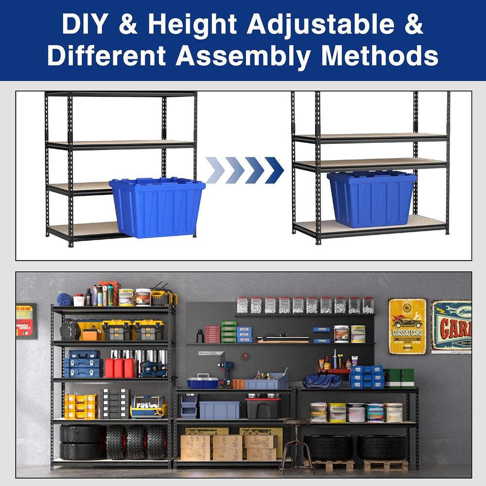 WORKPRO 2500LBS Heavy Load Shelving with Board, 72”H x 48”W x 24”D