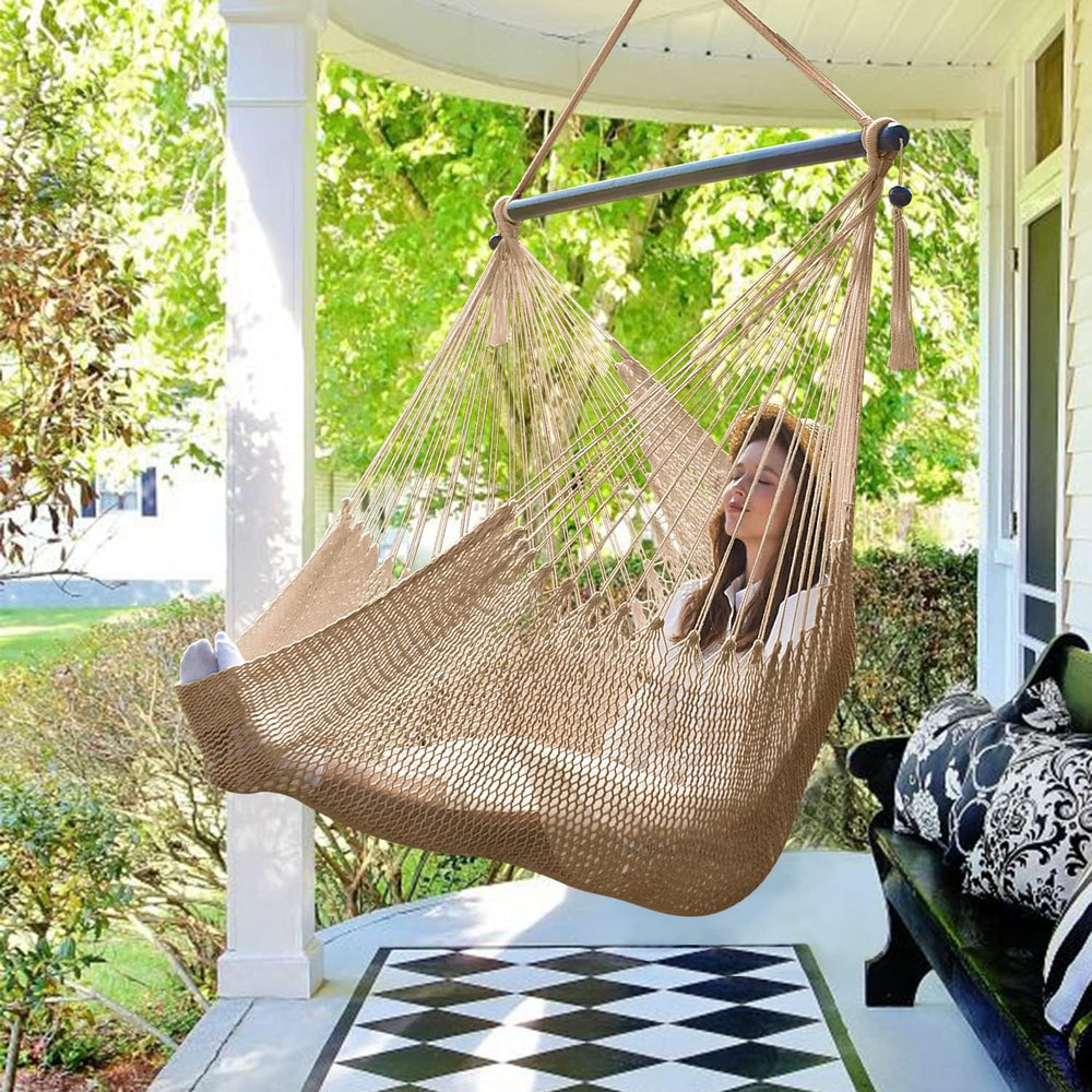 Bathonly Large Hammock Chair with Spreader Bar, Caribbean Hammock Swing Chair...