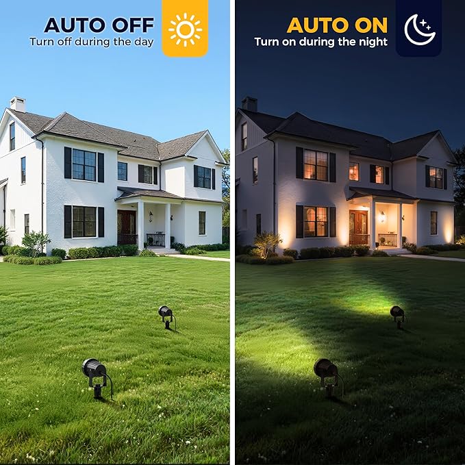 L LOHAS LED 12W Dusk to Dawn Outdoor Lighting, Auto On/Off 3000K Landscape Ou...