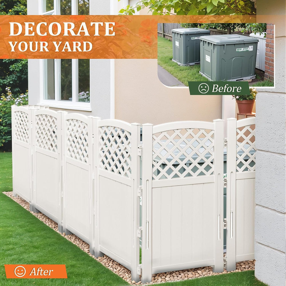 Devoko Resin Outdoor Privacy Fence, 4 Privacy Screen Panels