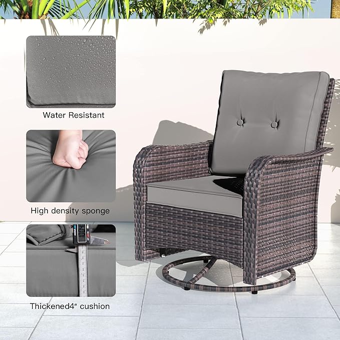 Kullavik 9 Pieces Outdoor Patio Furniture Set,PE Wicker Rattan Sectional Sofa...
