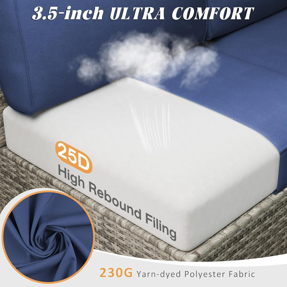 Patio Cushions for Outdoor Furniture,Water-Resistant Outdoor Cushions for 6 S...