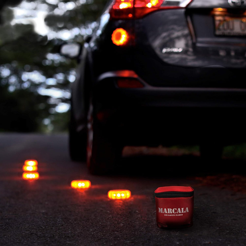MARCALA 3‑Pack LED Road Flares | DOT Compliant Emergency Lights for Vehicles ...